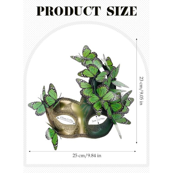 Butterfly Masquerade Mask Women Elegant Handmade Halloween Party Accessory - Picture 2 of 6